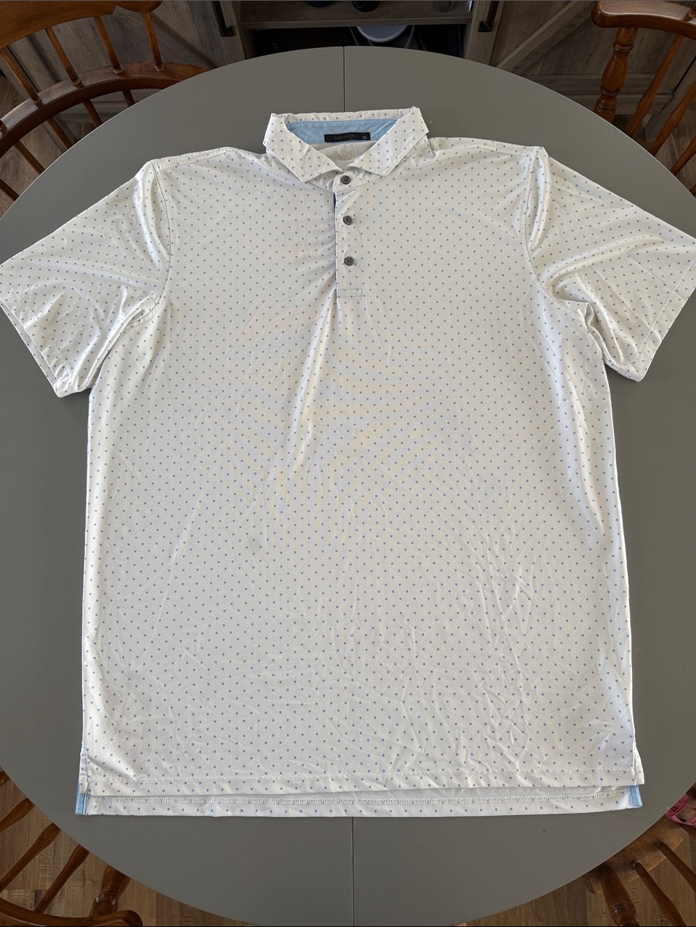 Men’s Greyson XL White and Blue Polo Shirt
